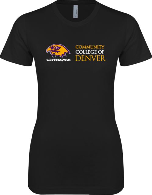 CC Denver Next Level Womens Boyfriend Tee CityHawks Community College of Denver