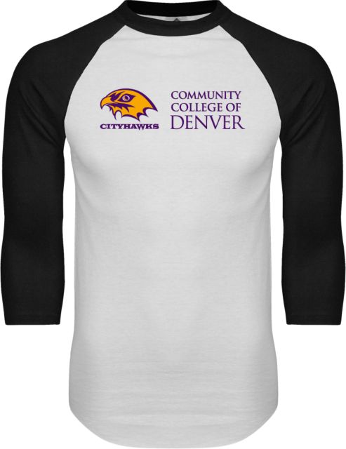 CC Denver Raglan Baseball T Shirt CityHawks Community College of Denver