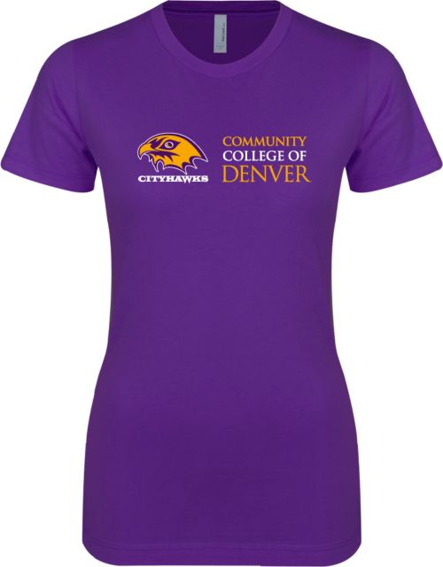 CC Denver Next Level Womens Boyfriend Tee CityHawks Community College of Denver