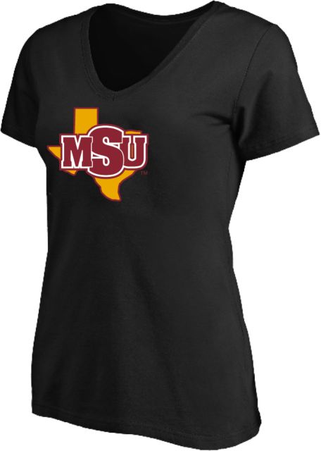 Midwestern State Womens Plus V Neck T Shirt MSU Logo - ONLINE ONLY