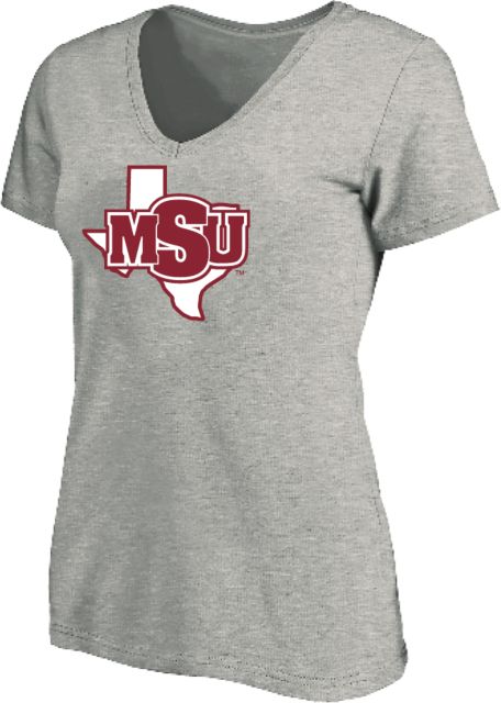 Midwestern State Womens Plus V Neck T Shirt MSU Logo - ONLINE ONLY
