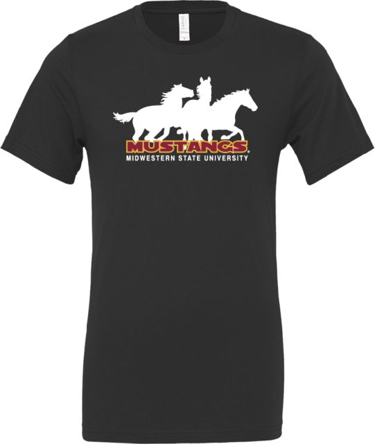 Midwestern State Bella + Canvas Jersey Cotton T Shirt MSU Mustangs Silhouette - ONLINE ONLY