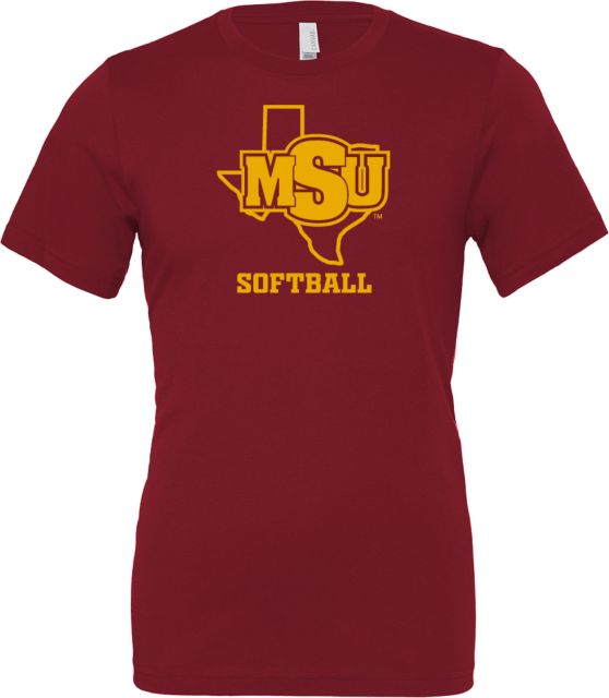Midwestern State Bella + Canvas Jersey Cotton T Shirt Softball - MSU - ONLINE ONLY