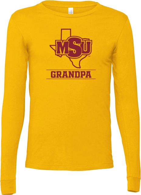 Midwestern State Bella + Canvas Jersey Cotton Long Sleeve T Shirt Grandpa - MSU - ONLINE ONLY