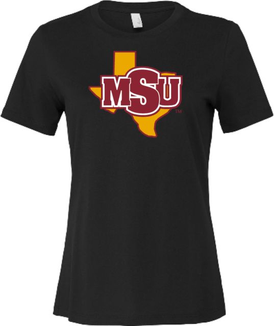 Midwestern State Bella + Canvas Womens Relaxed Cotton T Shirt MSU Logo - ONLINE ONLY