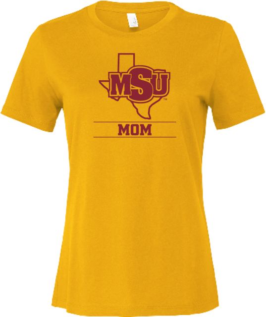 Midwestern State Bella + Canvas Womens Relaxed Cotton T Shirt Mom - MSU - ONLINE ONLY