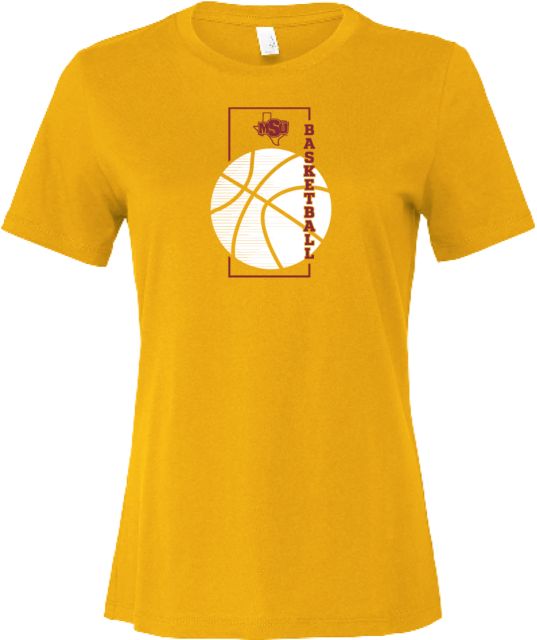 Midwestern State Bella + Canvas Womens Relaxed Cotton T Shirt MSU Basketball Minimalist Modern - ONLINE ONLY