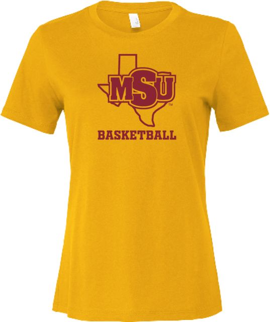 Midwestern State Bella + Canvas Womens Relaxed Cotton T Shirt Basketball - MSU - ONLINE ONLY