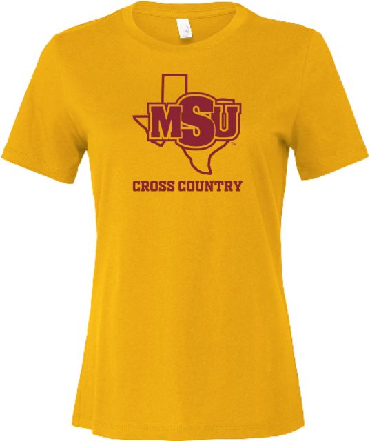 Midwestern State Bella + Canvas Womens Relaxed Cotton T Shirt Cross Country - MSU - ONLINE ONLY