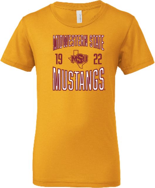 Midwestern State Bella + Canvas Youth Jersey T Shirt Midwestern State Mustangs Established Date - ONLINE ONLY