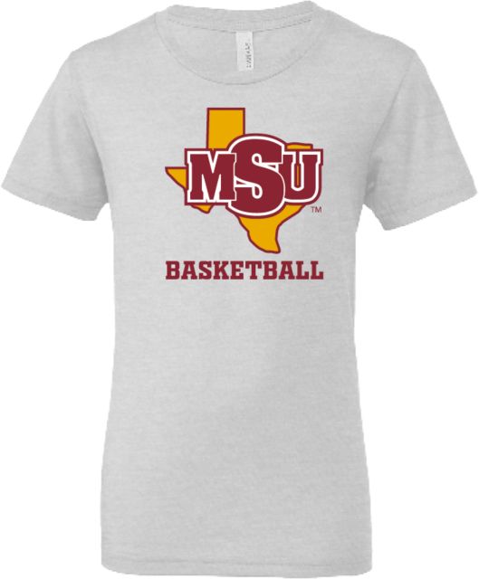 Midwestern State Bella + Canvas Youth Ash Jersey T Shirt Basketball - MSU - ONLINE ONLY