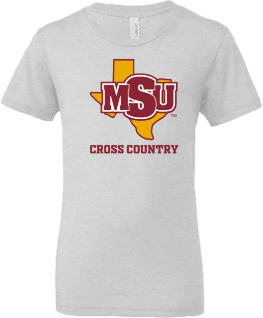 Midwestern State Bella + Canvas Youth Ash Jersey T Shirt Cross Country - MSU - ONLINE ONLY