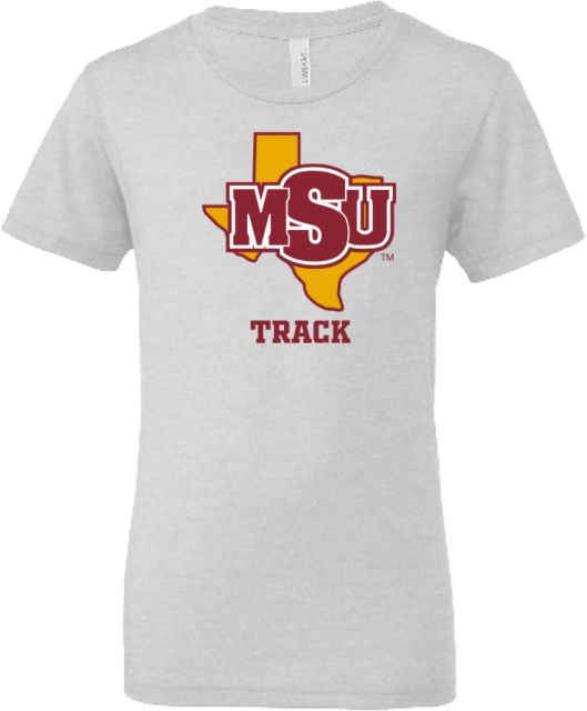 Midwestern State Bella + Canvas Youth Ash Jersey T Shirt Track - MSU - ONLINE ONLY
