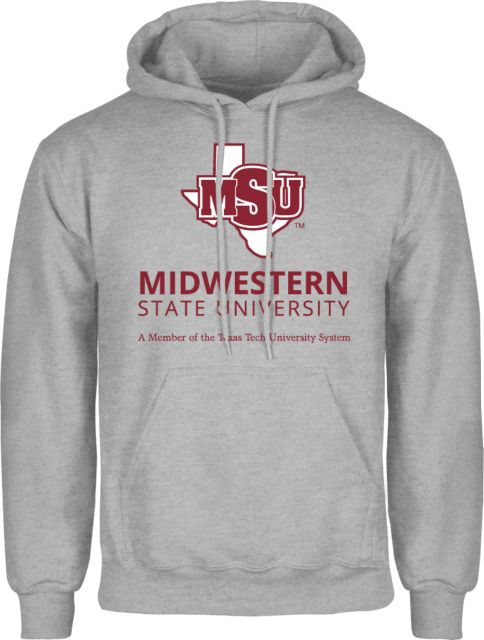 Midwestern State Fleece Hoodie MSU Institutional Stacked - ONLINE ONLY