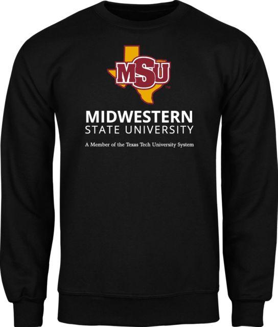 Midwestern State Fleece Crew MSU Institutional Stacked - ONLINE ONLY