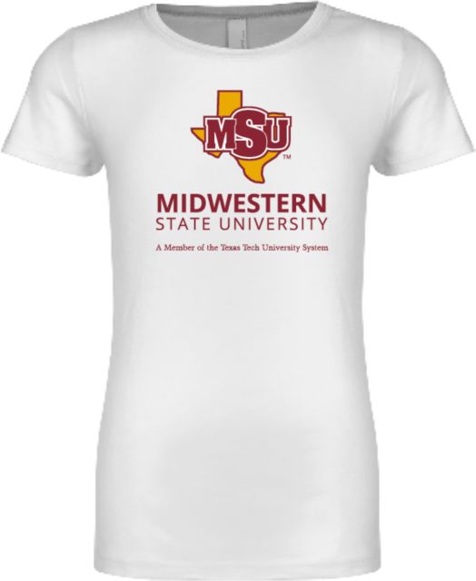 Midwestern State Next Level Girls Fashion Fit T Shirt MSU Institutional Stacked - ONLINE ONLY