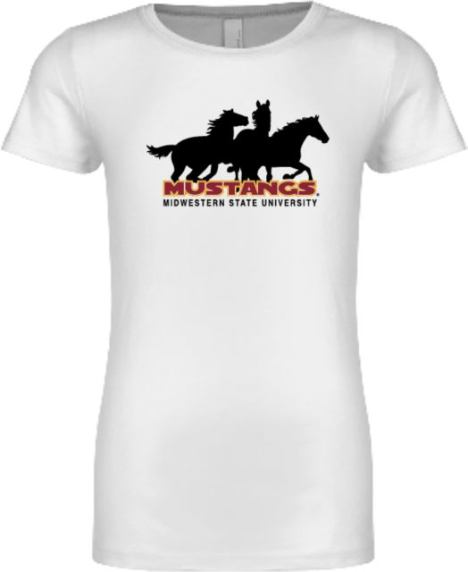 Midwestern State Next Level Girls Fashion Fit T Shirt MSU Mustangs Silhouette - ONLINE ONLY