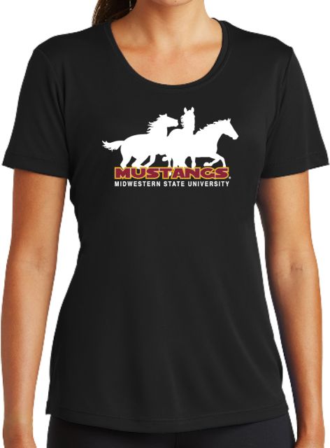 Midwestern State Womens Performance Tee MSU Mustangs Silhouette - ONLINE ONLY