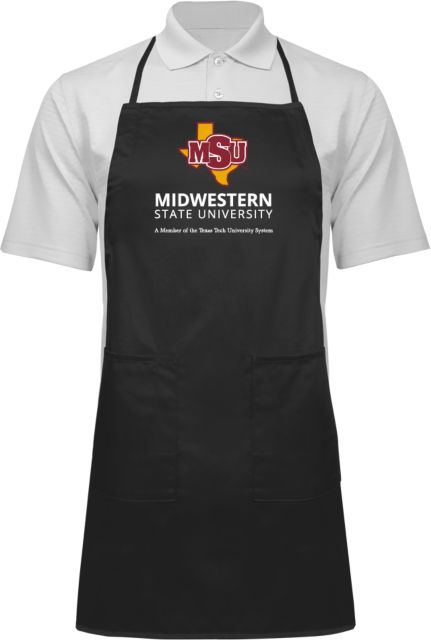 Midwestern State Full Length Apron MSU Institutional Stacked - ONLINE ONLY