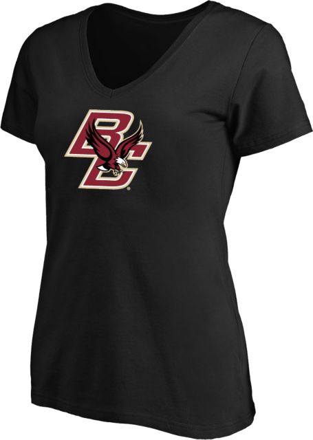 Boston College Womens Plus V Neck T Shirt Primary Mark - ONLINE ONLY