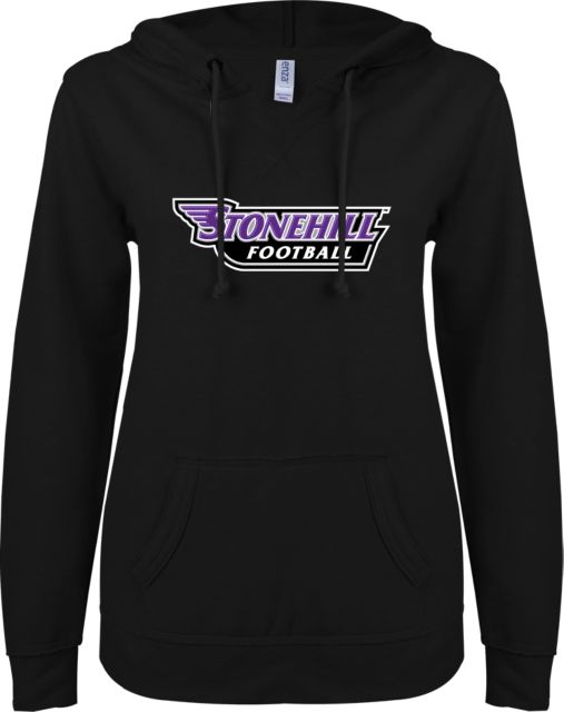 Stonehill ENZA Ladies V Notch Raw Edge Fleece Hoodie Football - ONLINE ONLY