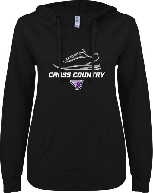 Stonehill ENZA Ladies V Notch Raw Edge Fleece Hoodie Cross Country Shoe Design - ONLINE ONLY