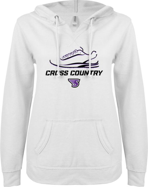 Stonehill ENZA Ladies V Notch Raw Edge Fleece Hoodie Cross Country Shoe Design - ONLINE ONLY