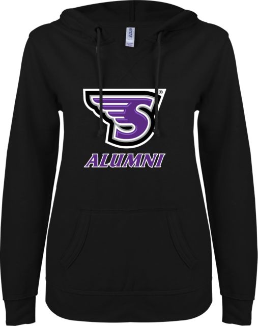 Stonehill ENZA Ladies V Notch Raw Edge Fleece Hoodie Alumni - ONLINE ONLY