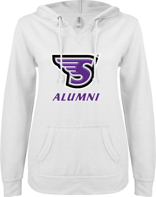 Stonehill ENZA Ladies V Notch Raw Edge Fleece Hoodie Alumni - ONLINE ONLY