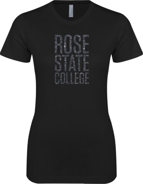Rose State Next Level Ladies SoftStyle Junior Fitted Tee Primary Mark Glitter - ONLINE ONLY