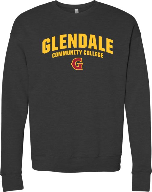 Glendale CC Bella + Canvas Dark Fleece Crew Glendale Community College with G Arched - ONLINE ONLY