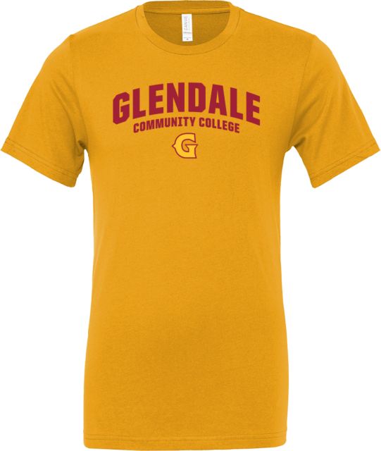 Glendale CC Bella + Canvas Jersey Cotton T Shirt Glendale Community College with G Arched - ONLINE ONLY