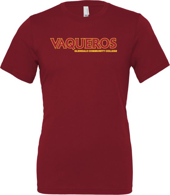 Glendale CC Bella + Canvas Jersey Cotton T Shirt Glendale Community College Vaqueros Wordmark - ONLINE ONLY