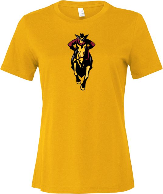 Glendale CC Bella + Canvas Womens Relaxed Cotton T Shirt GCC Mascot Leaping - ONLINE ONLY