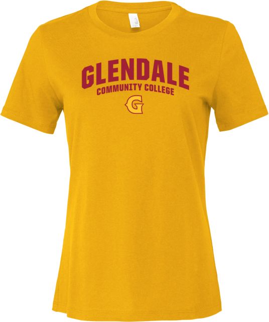 Glendale CC Bella + Canvas Womens Relaxed Cotton T Shirt Glendale Community College with G Arched - ONLINE ONLY