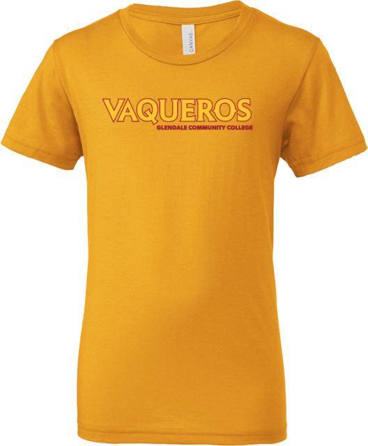 Glendale CC Bella + Canvas Youth Jersey T Shirt Glendale Community College Vaqueros Wordmark - ONLINE ONLY