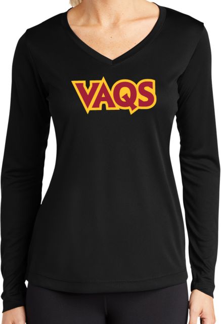 Glendale CC Womens Performance Long Sleeve V Neck Shirt VAQS Wordmark - ONLINE ONLY