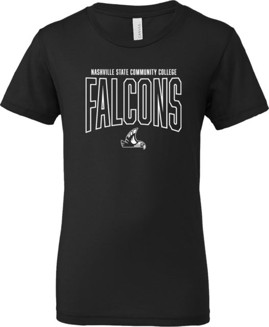 Nashville State Bella + Canvas Youth Jersey T Shirt Nashville State CC Falcons Arch Mascot - ONLINE ONLY