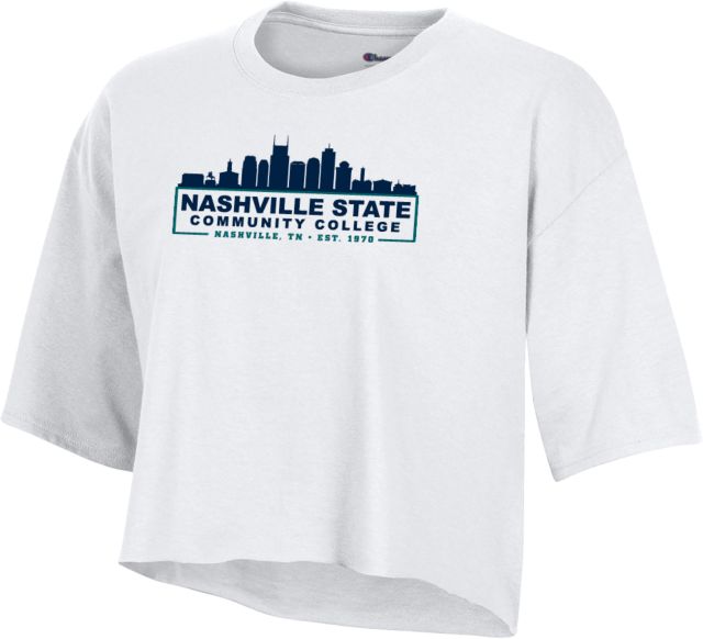 Nashville State Champion Womens Crop Tee Nashville State CC City Skyline - ONLINE ONLY