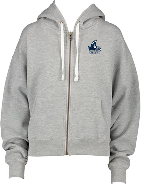 Nashville State ENZA Womens Boxy Full Zip Hood Nashville State Falcons Mascot - ONLINE ONLY