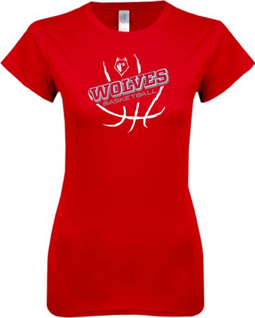 Newberry Next Level Ladies SoftStyle Junior Fitted Tee Basketball Design - ONLINE ONLY