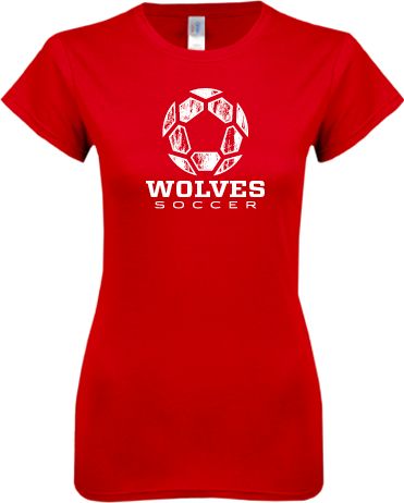 Newberry Next Level Ladies SoftStyle Junior Fitted Tee Soccer Design - ONLINE ONLY