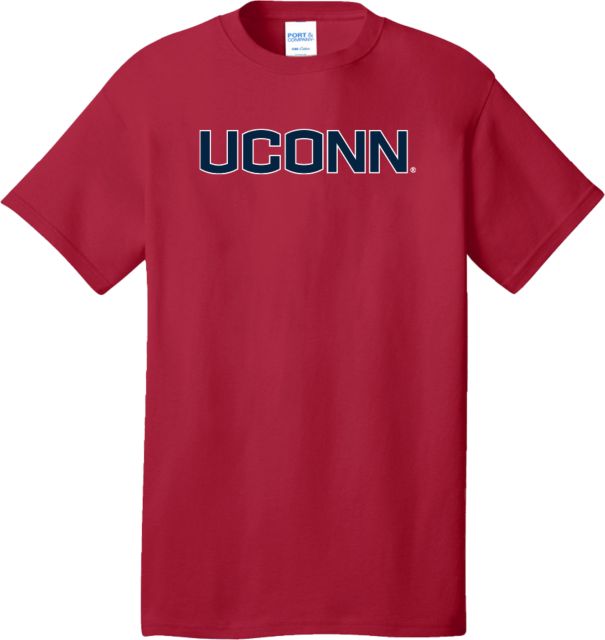 UConn Extended Red T Shirt UConn Primary Wordmark - ONLINE ONLY