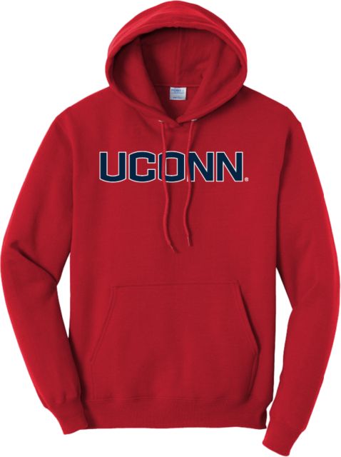 UConn Tall Red Fleece Hoodie UConn Primary Wordmark - ONLINE ONLY