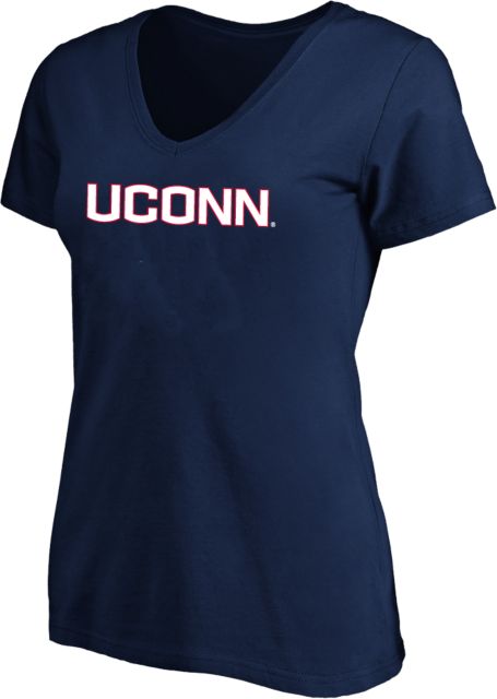 UConn Womens Plus V Neck T Shirt UConn Primary Wordmark - ONLINE ONLY