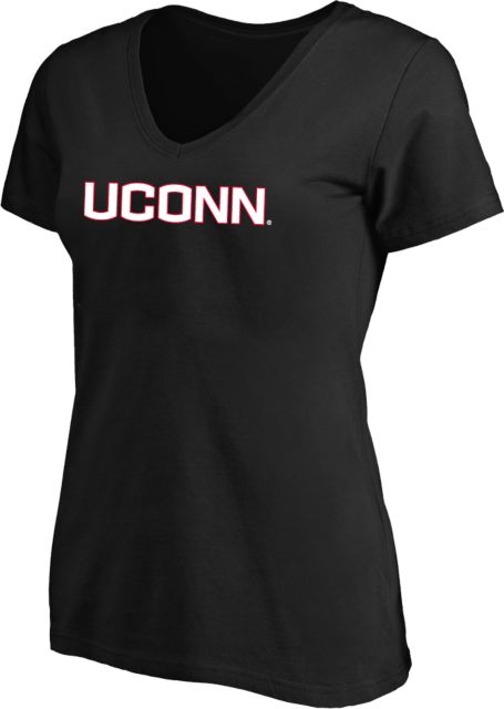 UConn Womens Plus V Neck T Shirt UConn Primary Wordmark - ONLINE ONLY