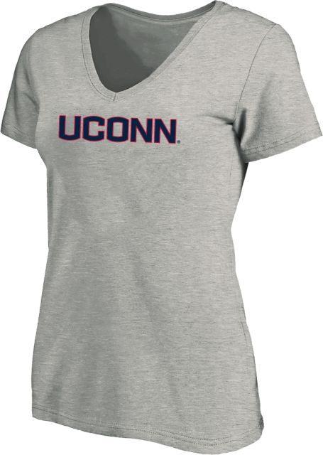 UConn Womens Plus V Neck T Shirt UConn Primary Wordmark - ONLINE ONLY