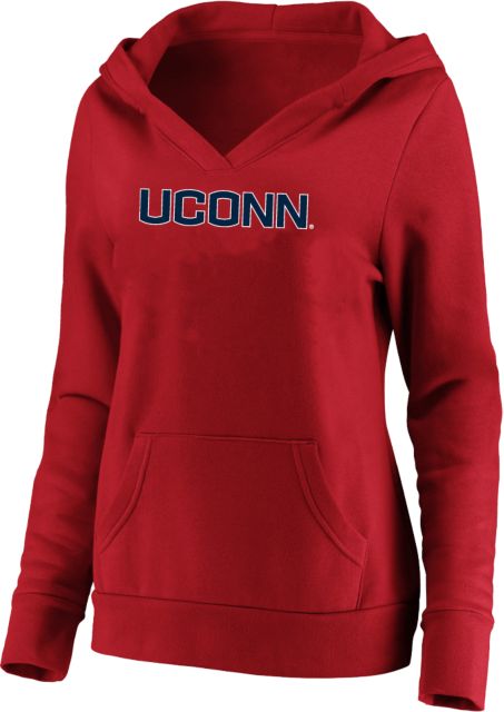 UConn Womens Plus Red Hoodie UConn Primary Wordmark - ONLINE ONLY