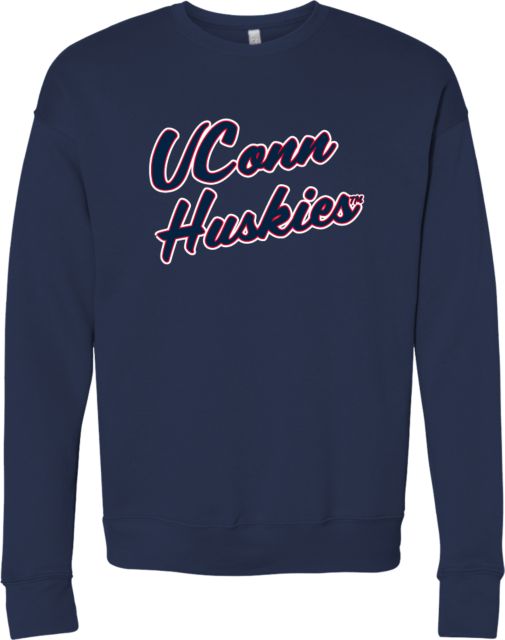 UConn Bella + Canvas Fleece Crew UConn Huskies Script