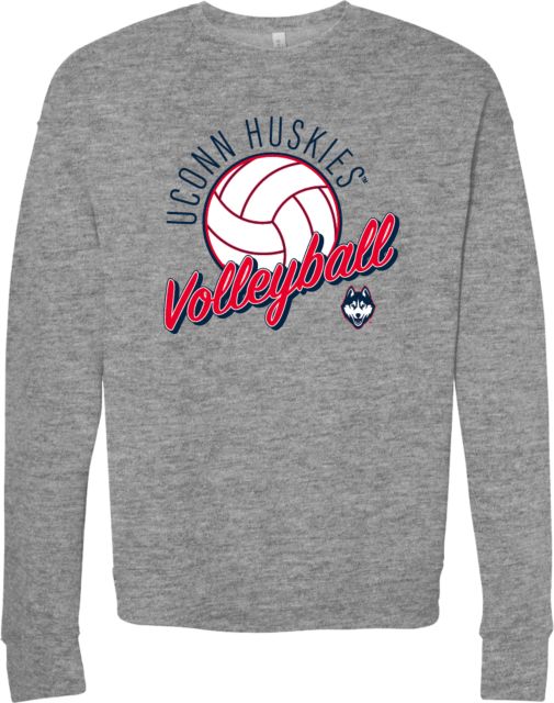 UConn Bella + Canvas Fleece Crew Huskies Volleyball Design